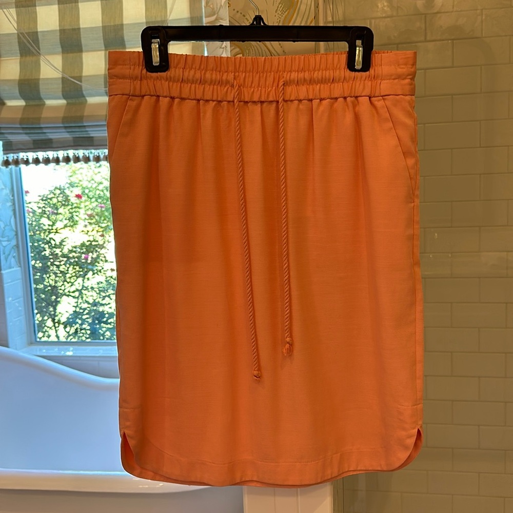 Loft pink linen drawstring skirt